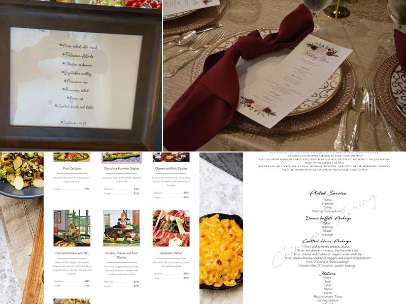 chinelos catering service Menu