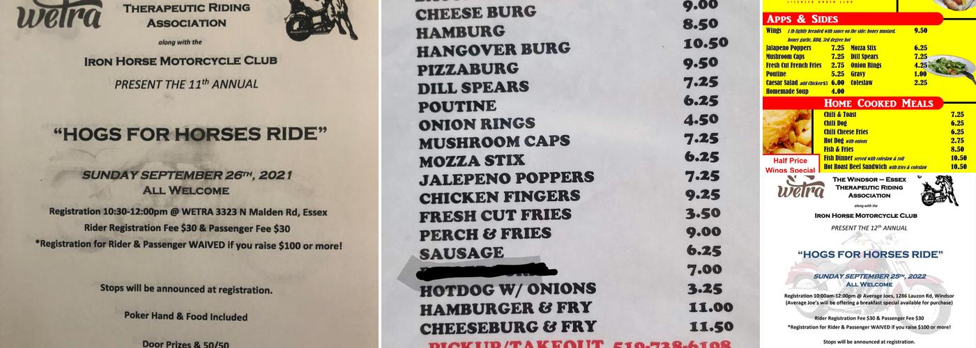 Colchester Bar & Grill Menu