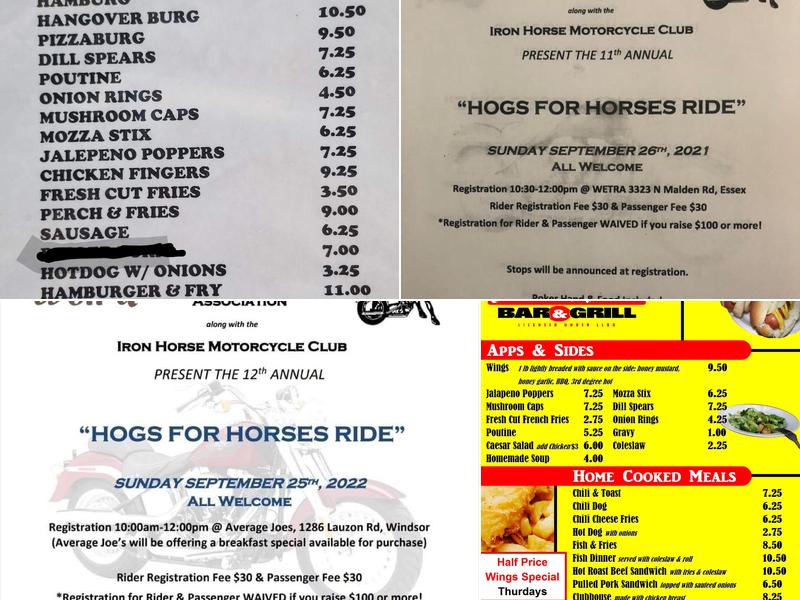 Colchester Bar & Grill Menu
