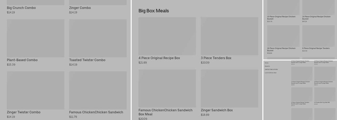 KFC Menu