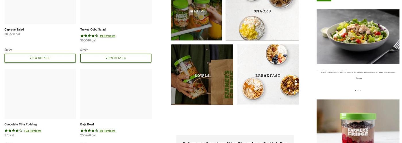 Farmer's Fridge Menu