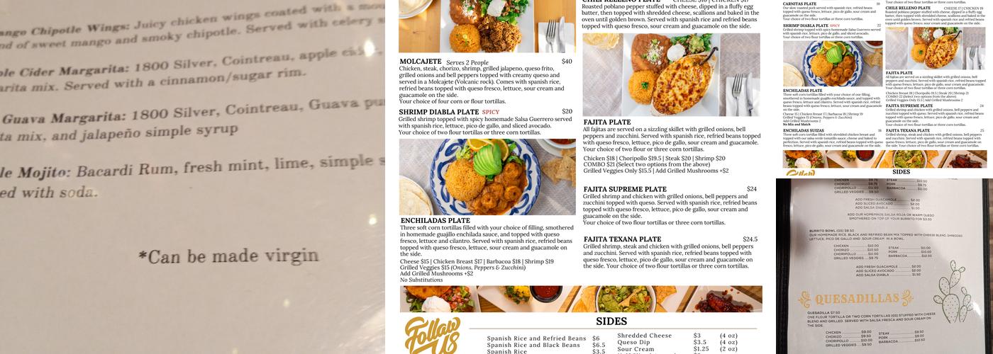 Taco Time Cocina & Cantina Mexicana Menu