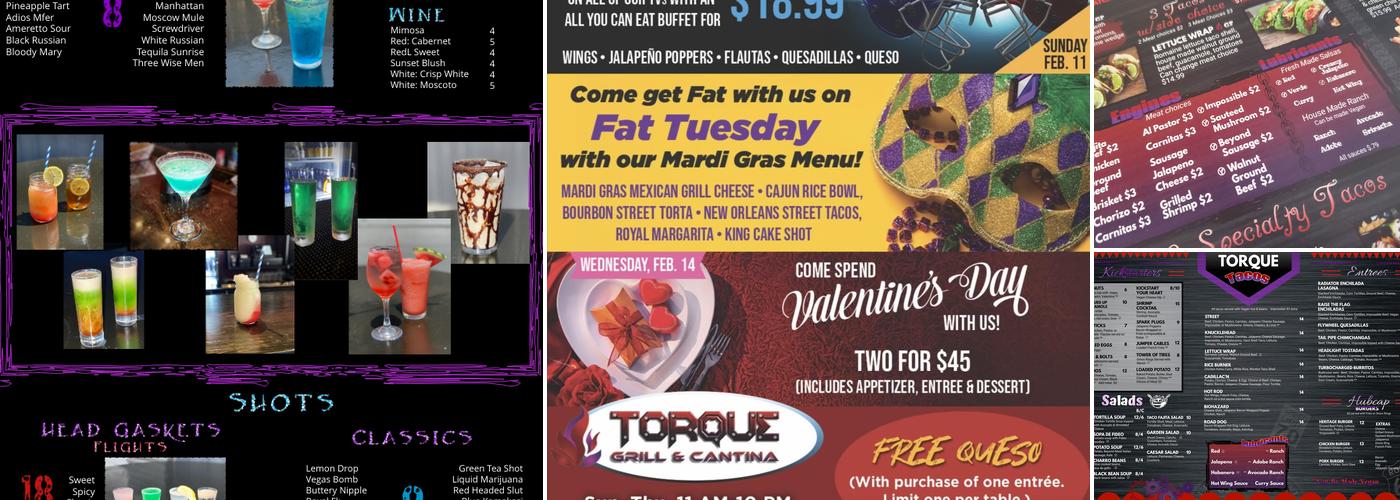 TORQUE GRILL & CANTINA Menu