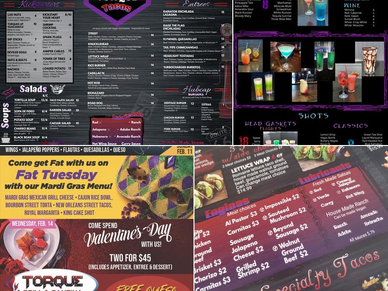 TORQUE GRILL & CANTINA Menu