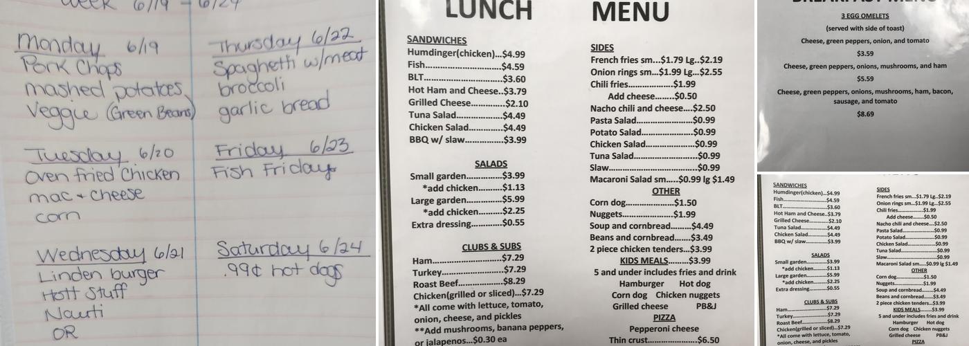 C&C Diner Menu