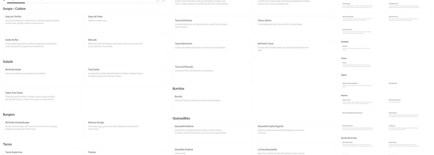 Asevero Menu
