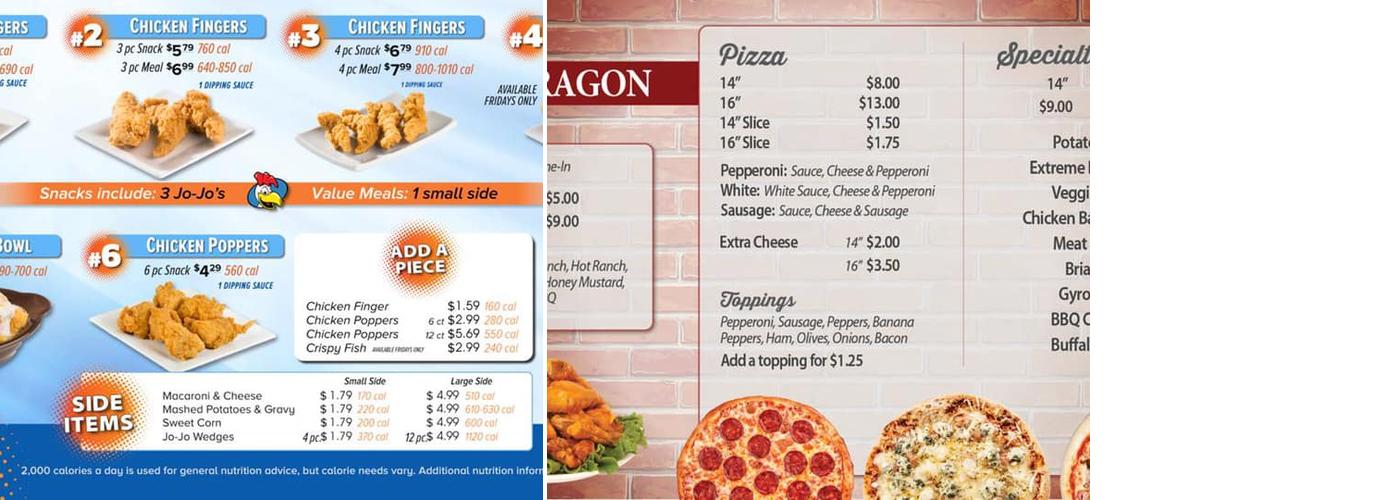 Red Dragon Convenient Menu