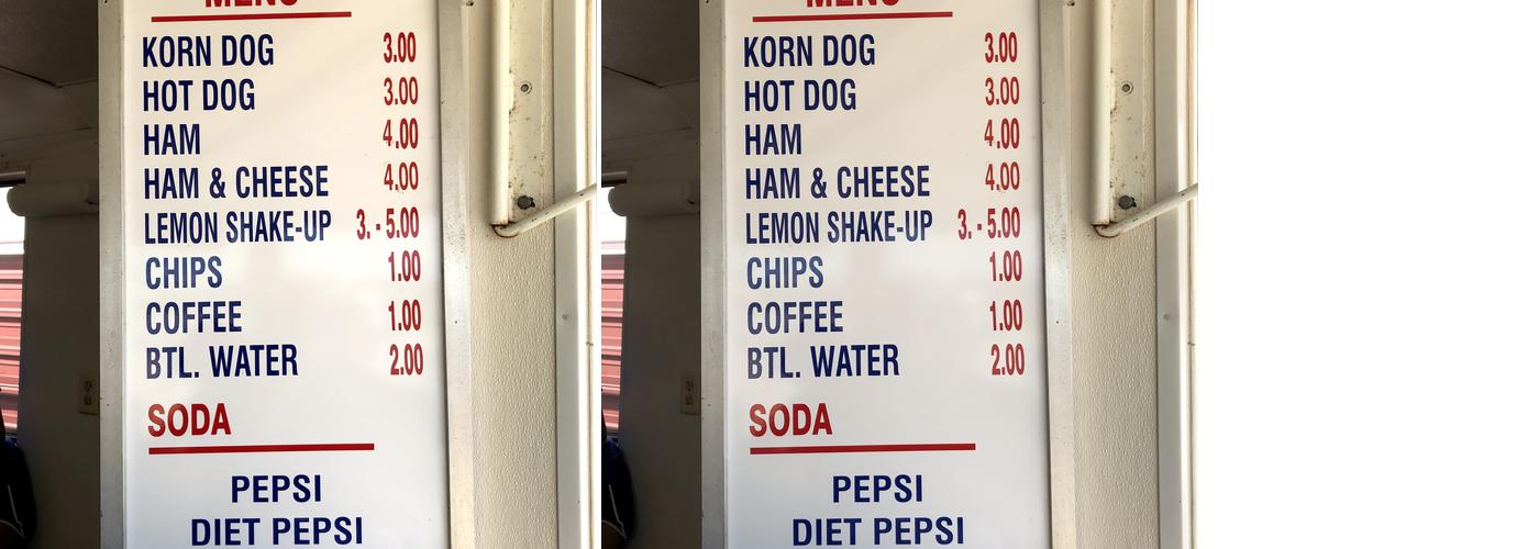 Vose Korndogs Menu