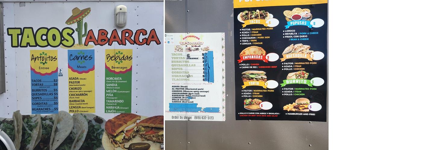 Taco Place Menu