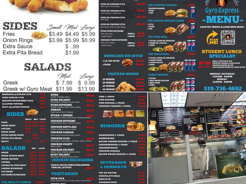 Gyro Express Menu