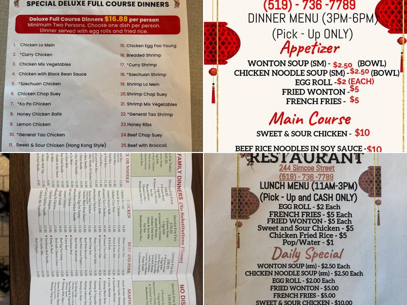 Ruby King Restaurant Menu