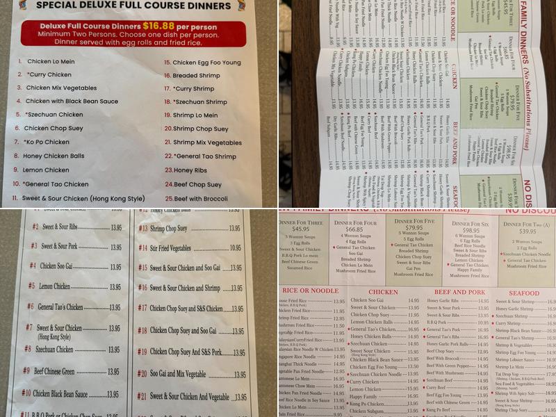 Ruby King Restaurant Menu