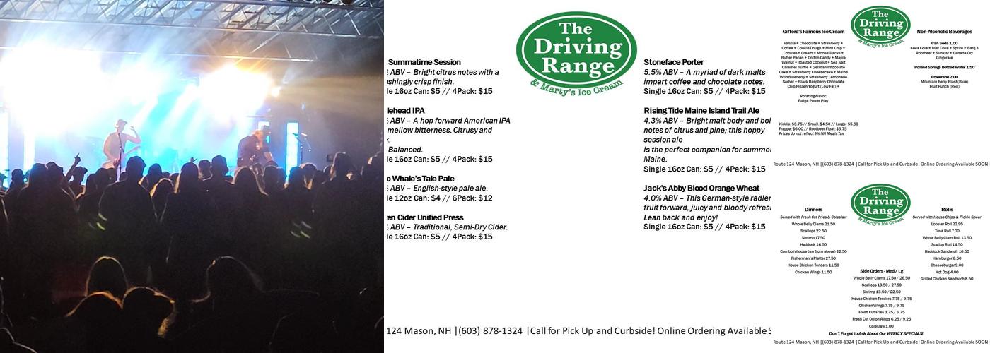 The Range Live Music & Concert Venue Menu