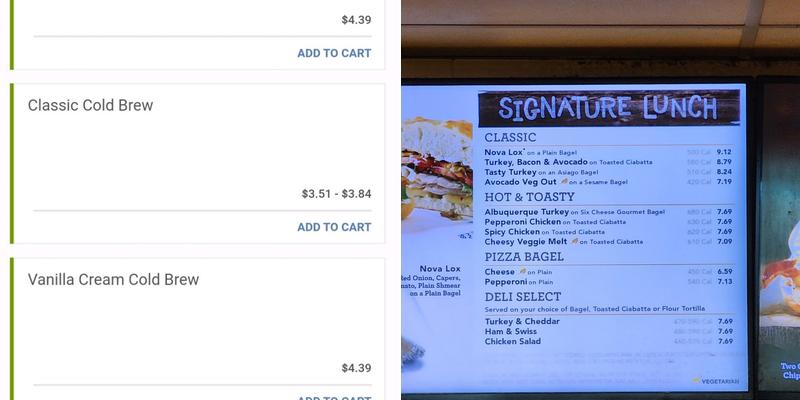 Einstein Bros bagels Menu