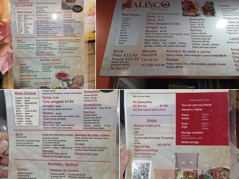 Aqui es Jalisco Menu