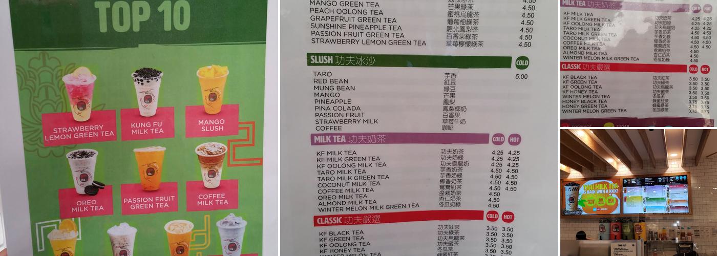 Kung Fu Tea Menu
