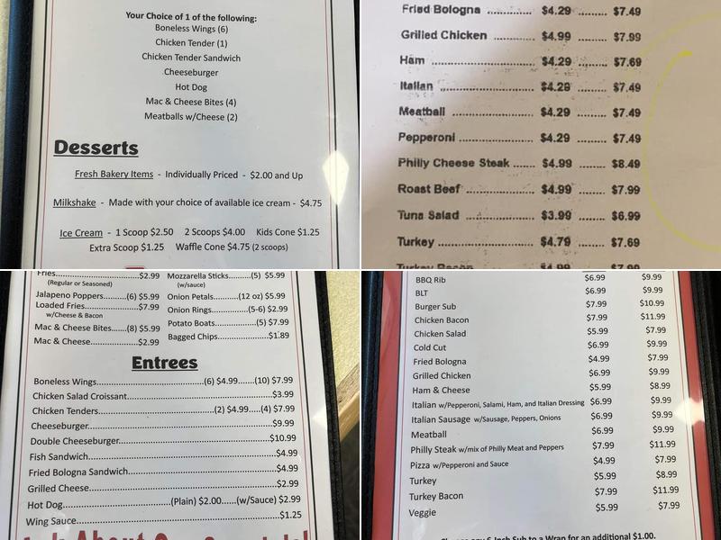 Sub Express Menu