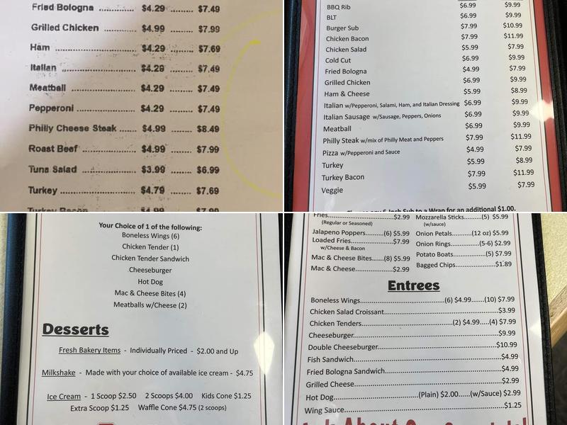 Sub Express Menu