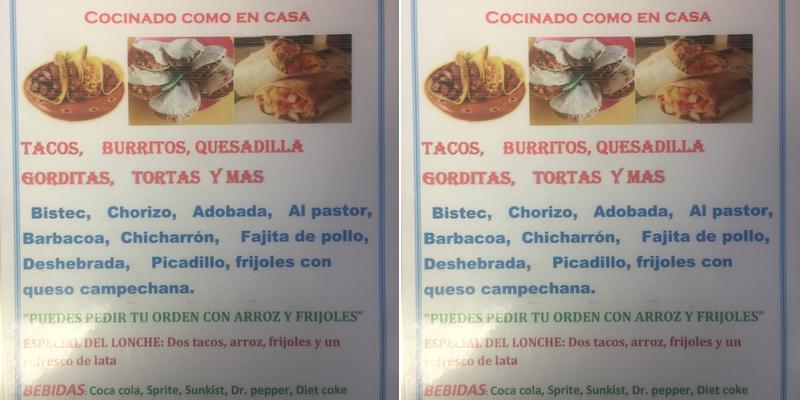 Maria's Kitchen Menu