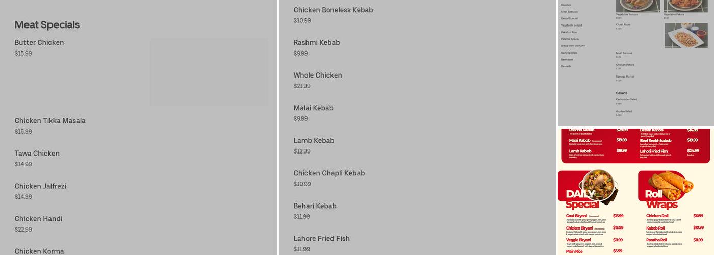 Akmals Catering Menu
