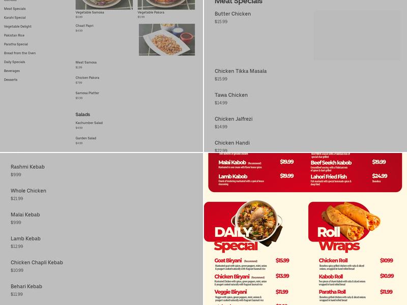 Akmals Catering Menu