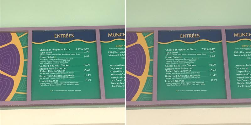 Turtle Shack Poolside Snacks Menu