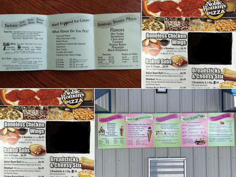 MJ's Scoops and More Menu