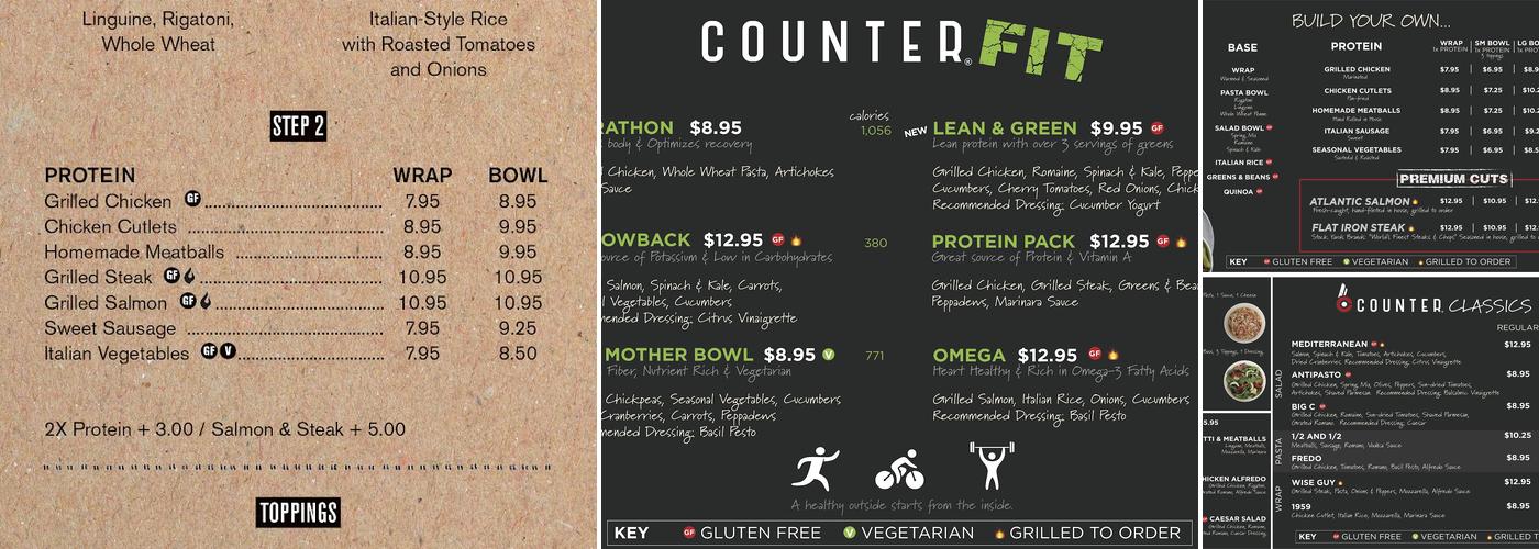 Bellini's Counter Menu