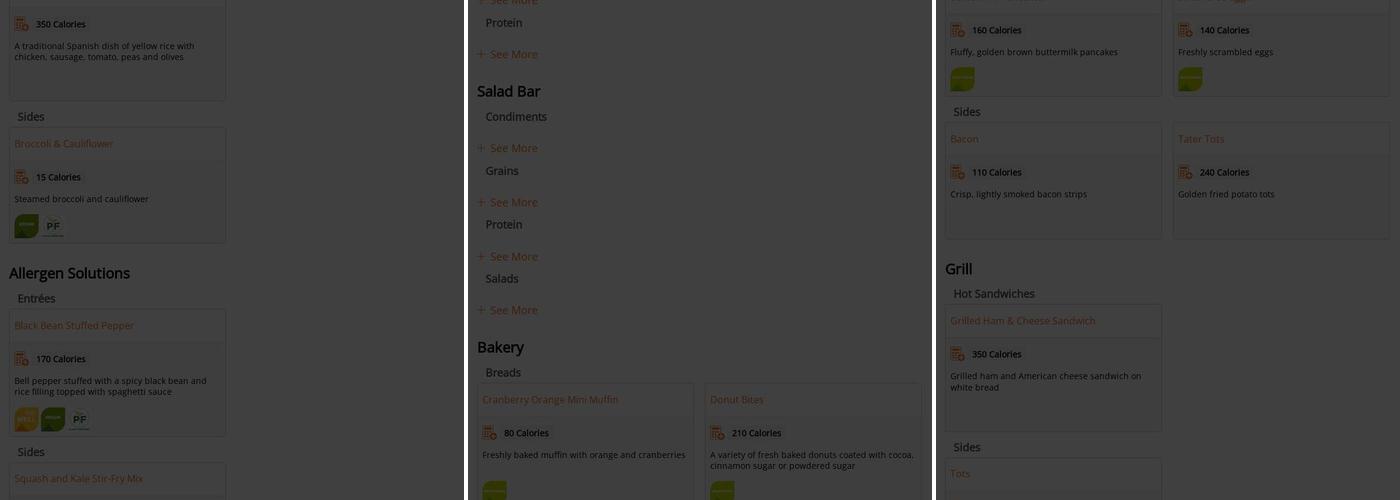 Schilletter Dining Hall Menu