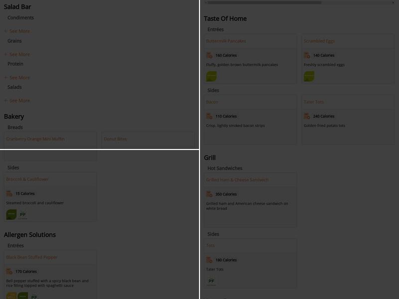 Schilletter Dining Hall Menu