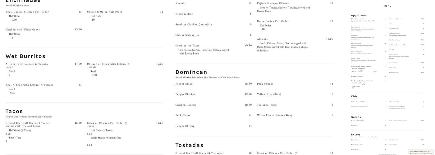 Julian's Kitchen Menu