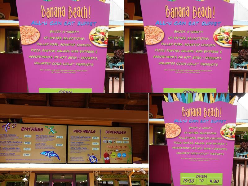 Banana Beach Cook Out Menu