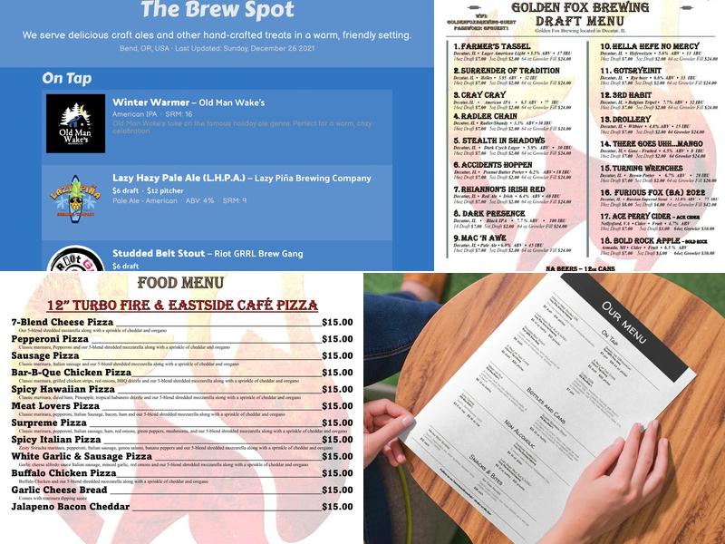 Golden Fox Brewing, LLC Menu