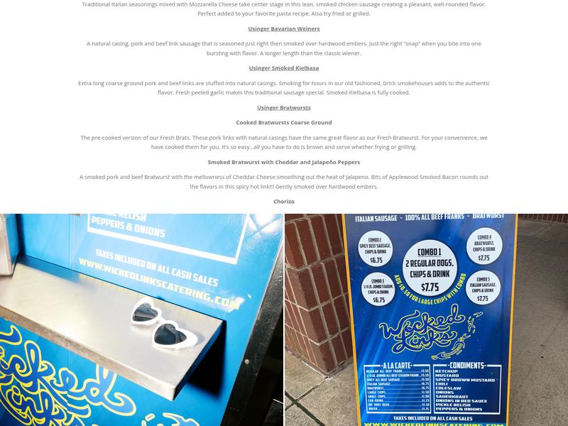 Wicked Links Sausage Company Menu