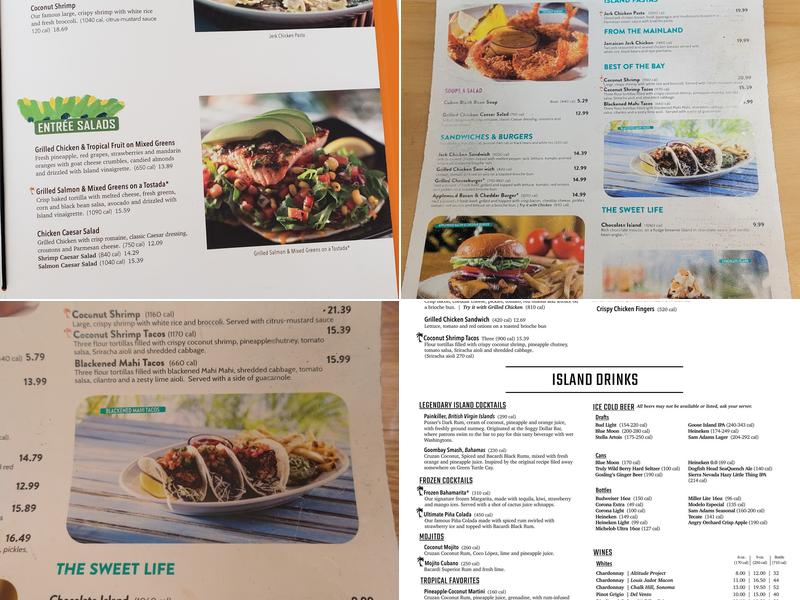 Bahama Breeze - Orlando Airport Menu