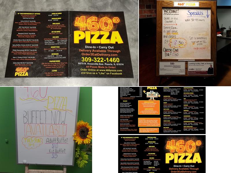 460° Pizza Menu