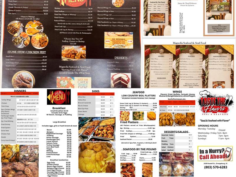 Taste The Flavors Menu