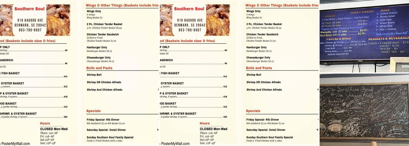 Southern Soul Menu