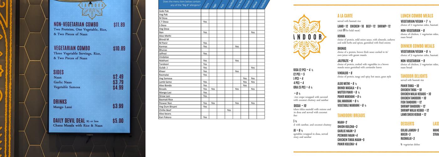 Tandoor Menu