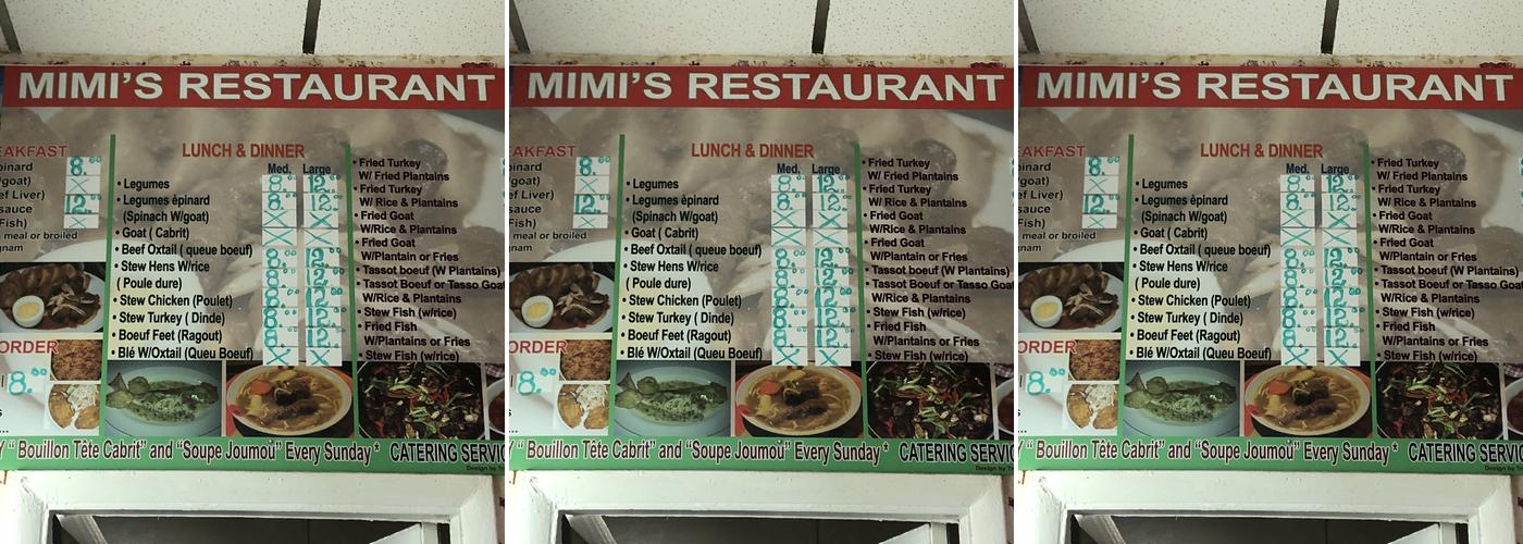 Mimi's Restaurant Menu
