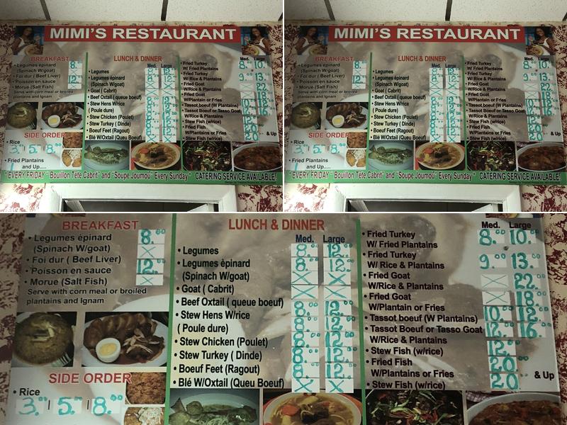 Mimi's Restaurant Menu