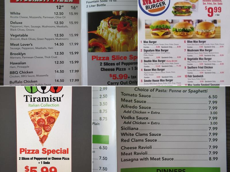 Tiramisu Italian Restaurant Menu