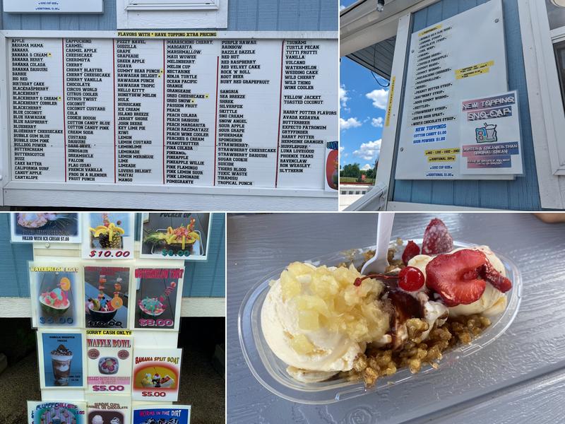 Oceans End Snow Cones Menu