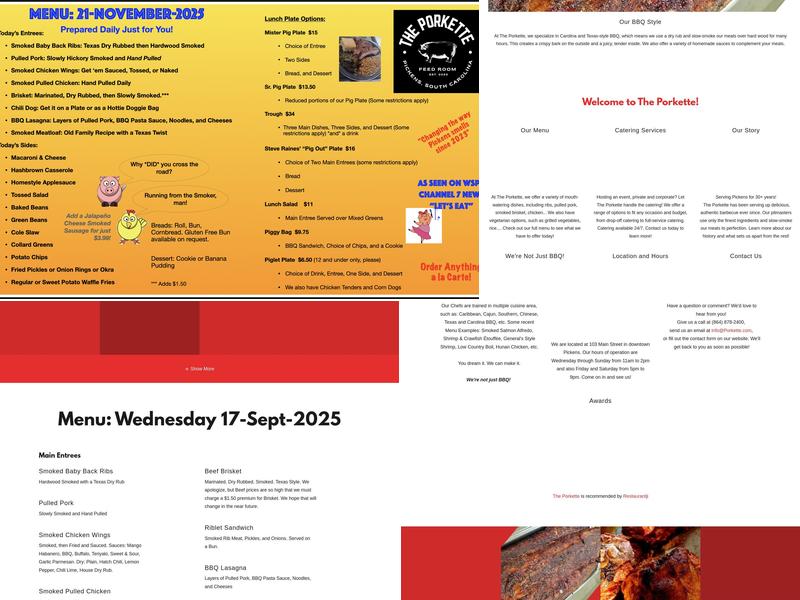 the parkette food service Menu