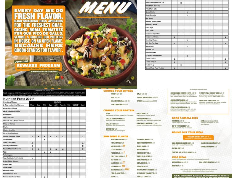 QDOBA Mexican Eats Menu