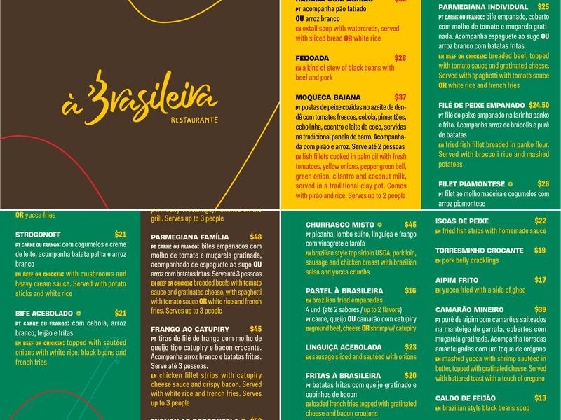 À Brasileira Menu