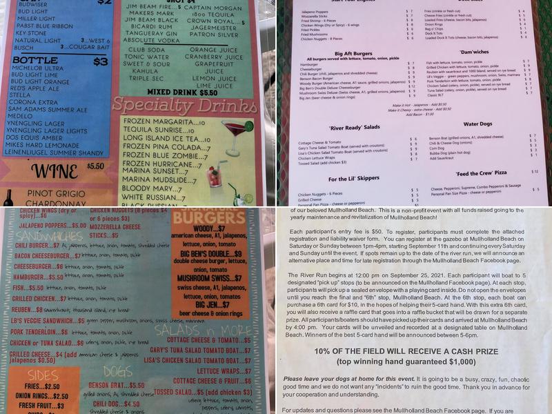 Benson Marina Restaurant & Willie’s Tiki Bar Menu