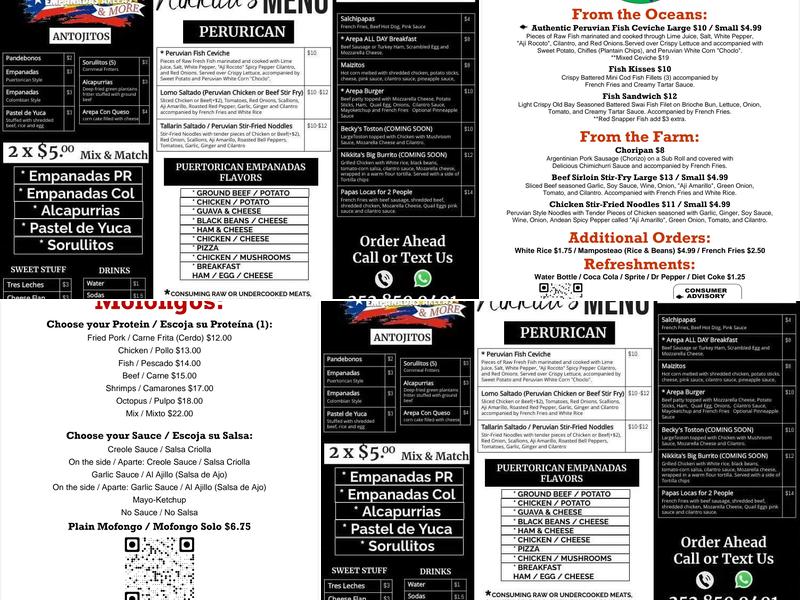 PeruRican Ceviche Menu