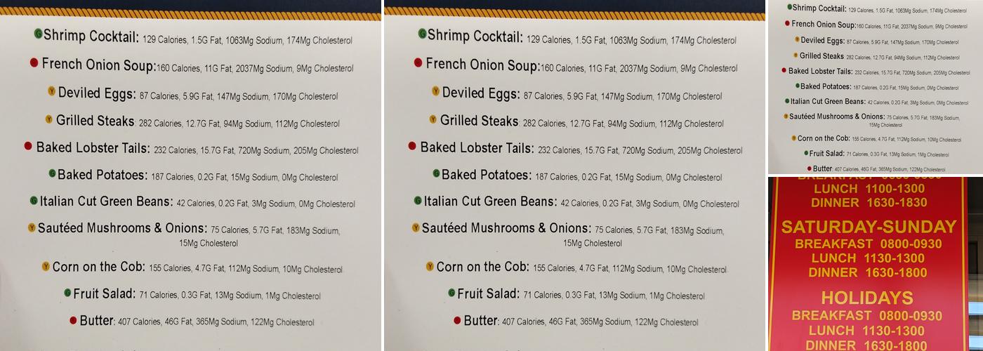 Phelps Messhall Menu