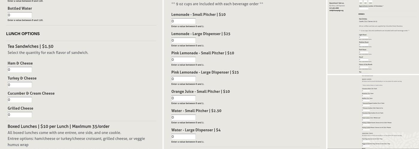 The Library Café Menu